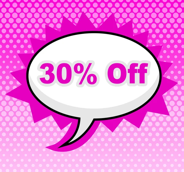 Thirty Percent Off Means Retail Message And Discount — Stock Photo, Image