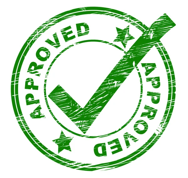 Approved Stamp Indicates All Right And O.K. — Stock Photo, Image