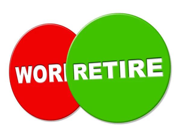 Retire Sign Shows Finish Work And Advertisement — Stock Photo, Image