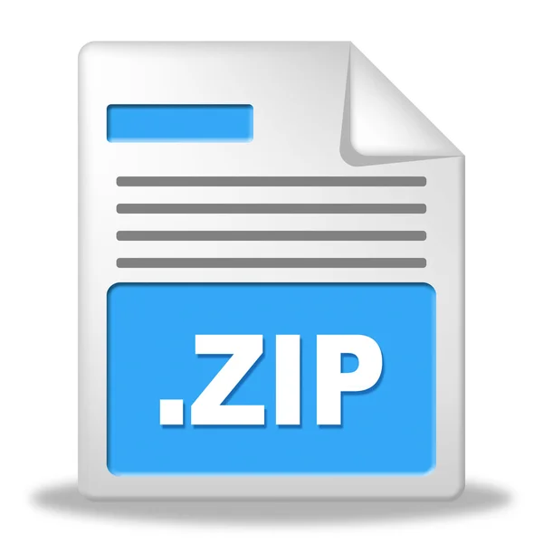 Zip bestand vertegenwoordigt feit organiseren en bestanden — Stockfoto