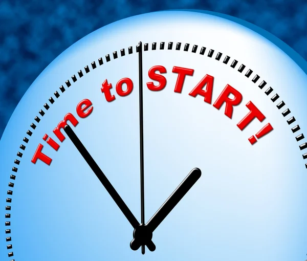 Time To Start Indicates Act Now And Beginning — Stock Photo, Image