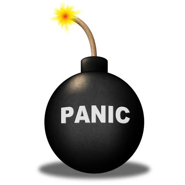 Panic Warning Represents Hysteria Anxiety And Terror — Stock Photo, Image