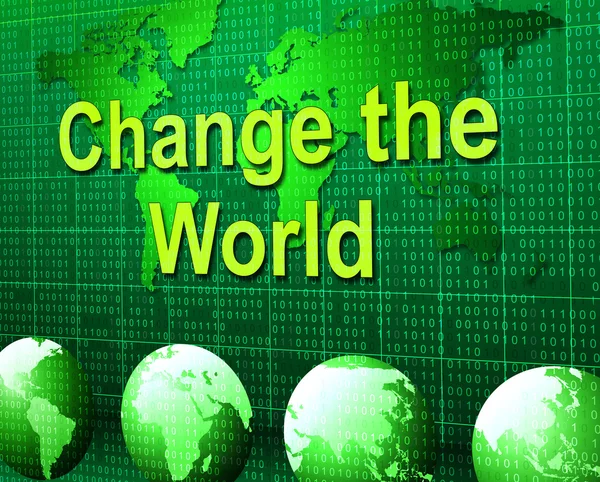 Change The World Represents Rethink Worldwide And Revise — Stock Photo, Image