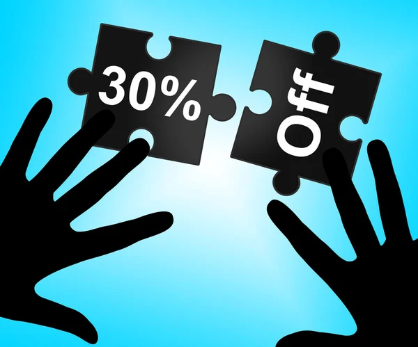 Thirty Percent Off Indicates Merchandise Clearance And Sales — Stock Photo, Image