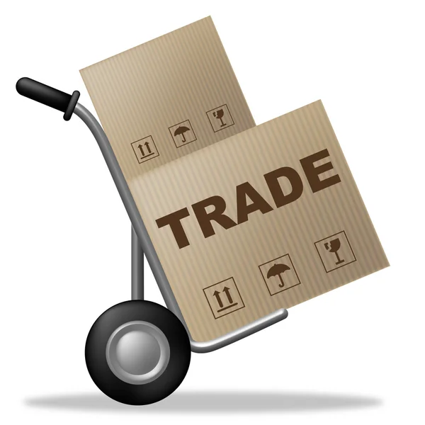 Trade Package Indicates Shipping Box And Biz — Stock Photo, Image