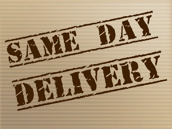 Same Day Delivery Indicates Fast Shipping And Distributing — Stock Photo, Image