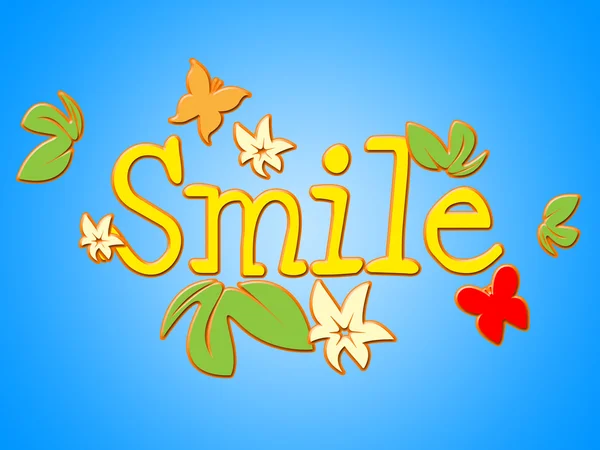 Smile Flowers Means Florist Face And Bouquet — Stock Photo, Image