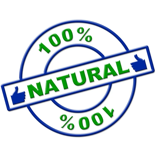 Hundred Percent Natural Represents Healthy Pure And Completely — Stock Photo, Image