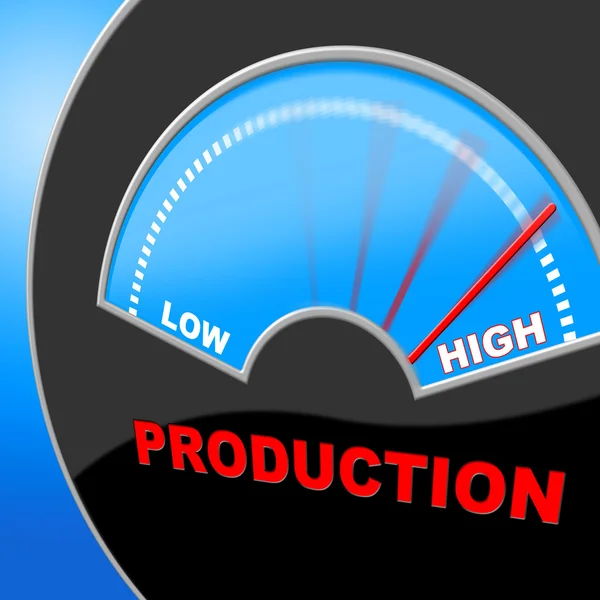 High Production Indicates Made In And Excessive — Stock Photo, Image