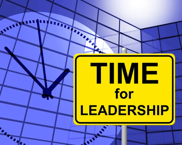 Tempo para a liderança indica no momento e controle — Fotografia de Stock