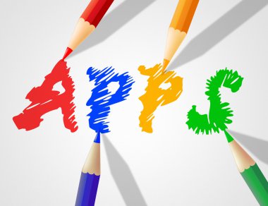 Çocuklar Apps gösterir kullanma bilgisayar yazılımı ve uygulamaları