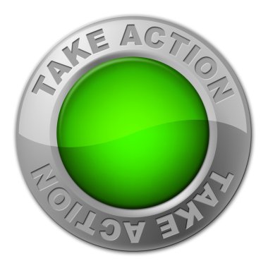 Take Action Button Shows Active Knob And Activism clipart