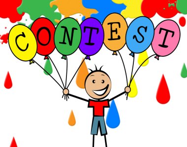 Contest Balloons Shows Youngster Children And Decoration clipart