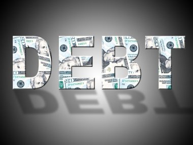 Amerika Birleşik Devletleri ve Amerikan borç dolar gösterir