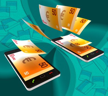 Alışverişi para ve nakit Euro Transfer gösterir