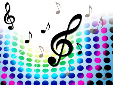 Tiz nota anahtarı ve besteci müzik arka plan gösterir