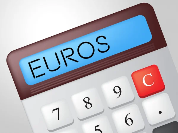 Calculadora de Euros Representa Dinero y Efectivo de Inversión — Foto de Stock