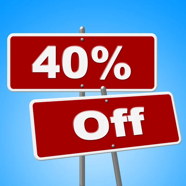 Forty Percent Off Means Signboard Savings And Signs — Stock Photo, Image