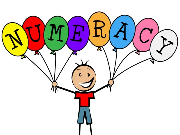 Numeracy Balloons Represents Youths Son And Numerical — Stock Photo, Image