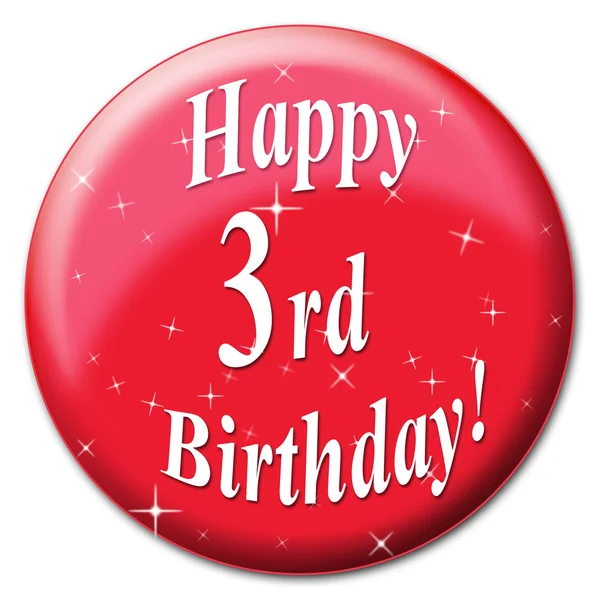 Happy Third Birthday Represents Party Congratulating And Celebrate — Stock Photo, Image