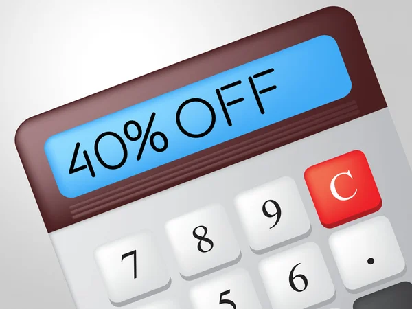 Forty Percent Off Shows Offer Calculation And Sale — Stock Photo, Image