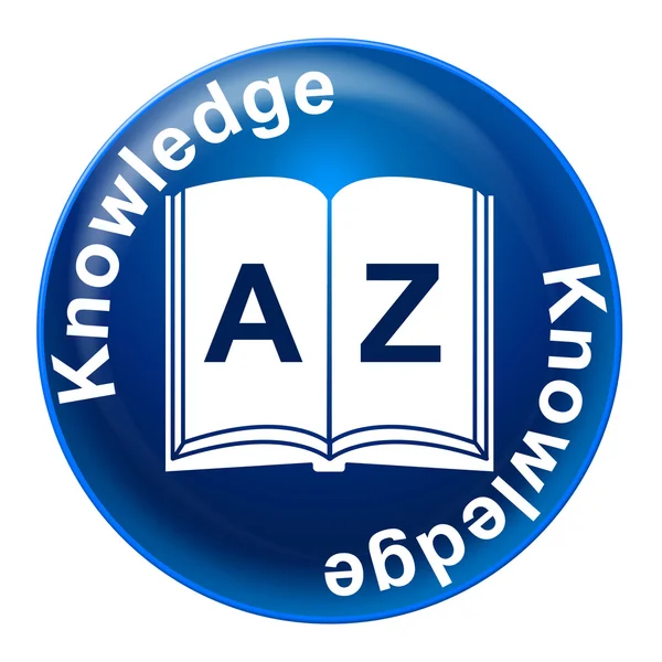 Knowledge Badge Means Educate Proficiency And Educating — Stock Photo, Image