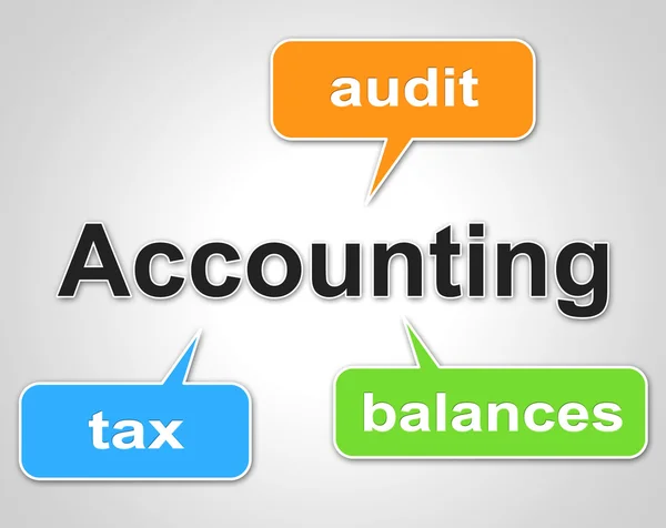 Accounting woorden geeft aan evenwicht tussen de boeken en de Accountant — Stockfoto