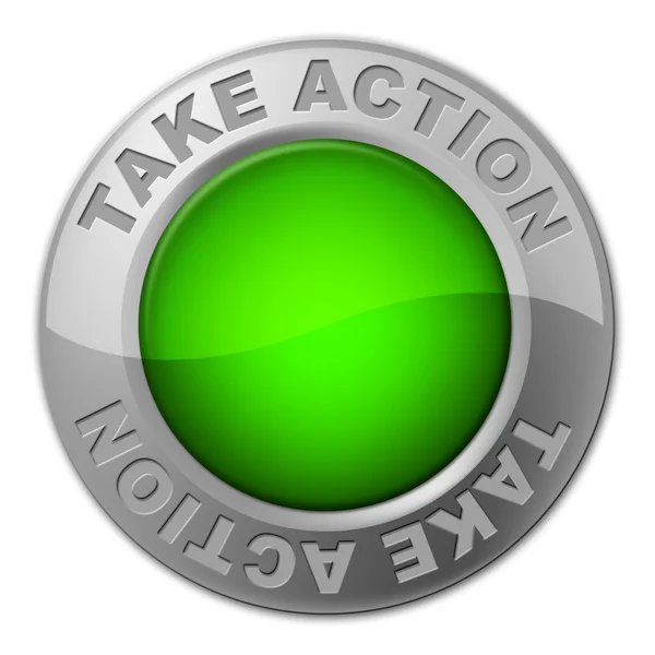 Take Action Button Shows Active Knob And Activism — Stock Photo, Image