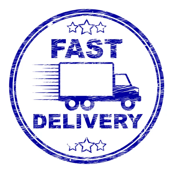 Fast Delivery Stamp Means High Speed And Courier — Stock Photo, Image