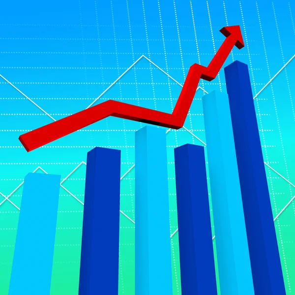 Gráfico de negócios Representa gráficos de dados e finanças — Fotografia de Stock