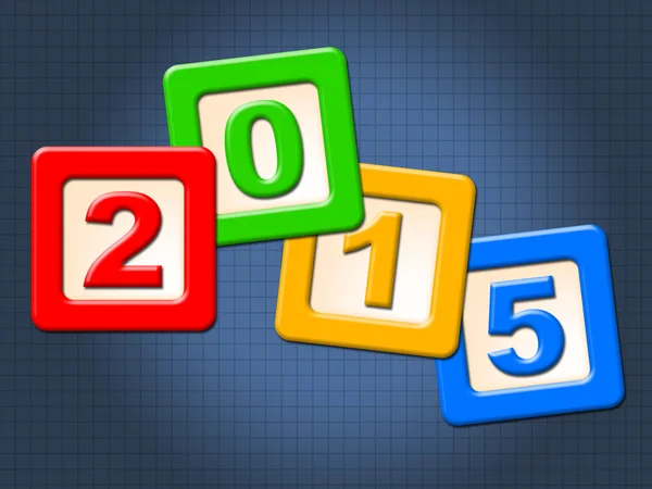 Vinte e quinze blocos significa feliz ano novo e anual — Fotografia de Stock