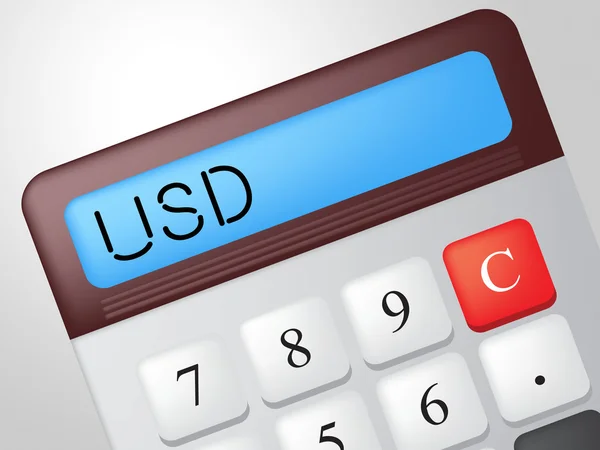 USD Calculator vertegenwoordigt Amerikaanse Dollars en Accounting — Stockfoto