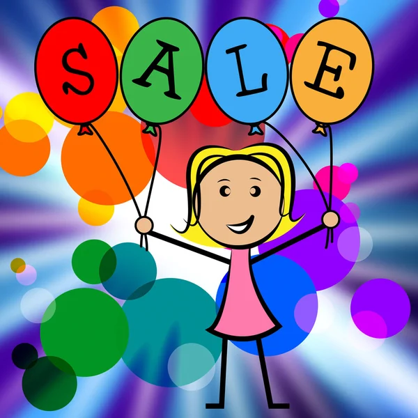 Продаж повітряних кульок вказує на молоду жінку і дітей — стокове фото