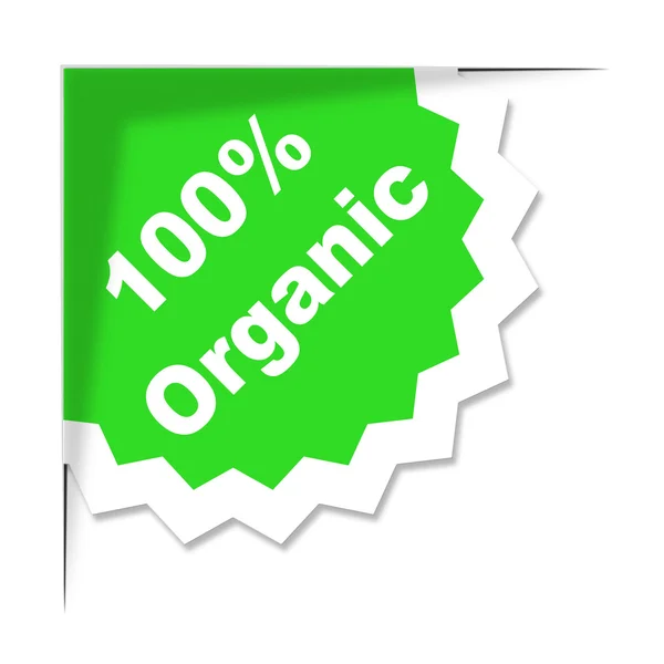 Cien por ciento orgánico muestra Absoluto completamente y Eco —  Fotos de Stock
