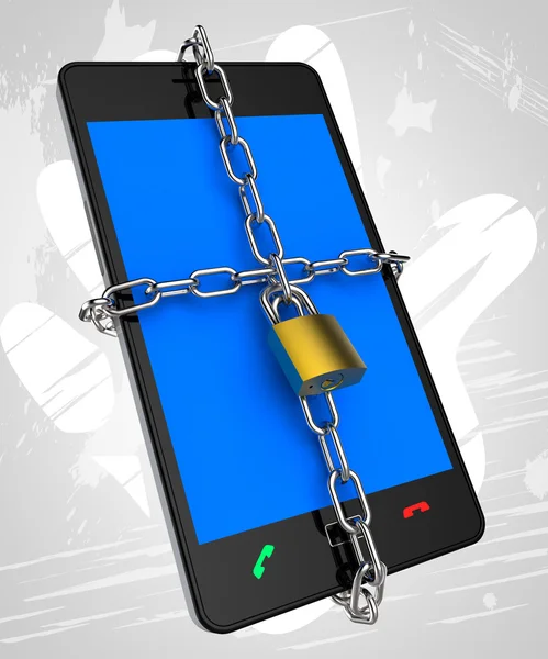 Smartphone bloccato significa sicurezza protetta e proteggere — Foto Stock