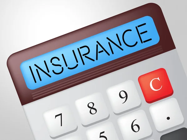 Insurance Calculator Shows Calculate Contract And Covered — Stock Photo, Image