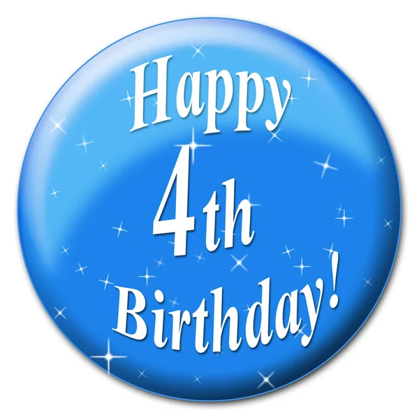 Happy Fourth Birthday Indicates Party Congratulations And Congratulation — Stock Photo, Image