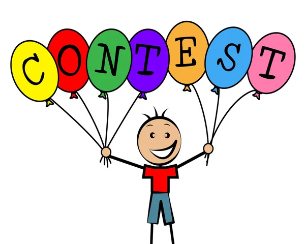 Wettbewerb Luftballons bedeutet Herausforderung für Kinder und Wettbewerbsfähigkeit — Stockfoto