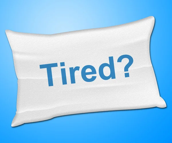 Tired Pillow Represents Bed Insomnia And Bedding — Stock Photo, Image