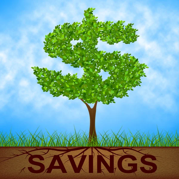 Savings Tree Shows Estados Unidos y Banca — Foto de Stock