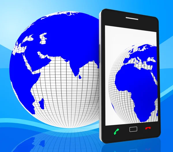 World Phone Rappresenta il sito Web e il cellulare — Foto Stock