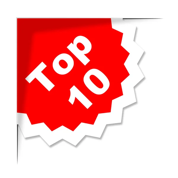 Top-Ten-Aufkleber zeigt am besten feinsten und am besten bewertet — Stockfoto