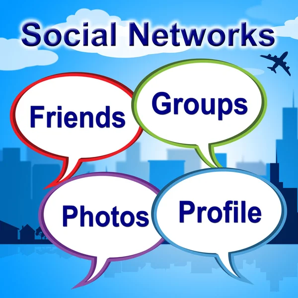 Parole di social network Mostra Blog di blog e Internet — Foto Stock