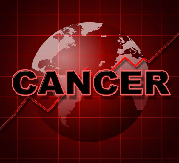 Cancer Graph Indicates Cancerous Growth And Diagram — Stock Photo, Image