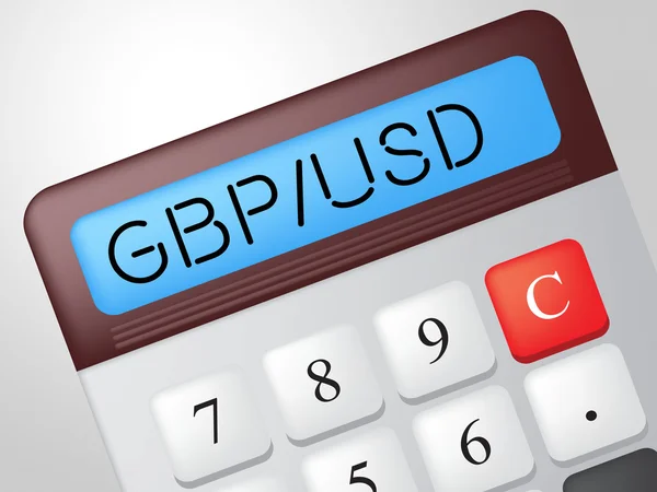 Gbp Usd Calculator Represents British Pound And Banking — Stock Photo, Image