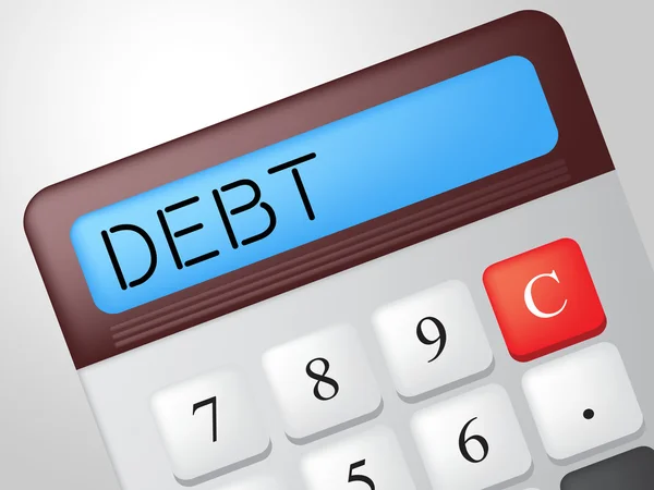 Debt Calculator Indicates Financial Obligation And Calculation — Stock Photo, Image