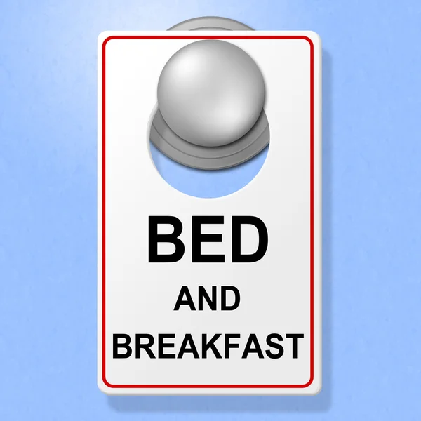 Bed And Breakfast Means Place To Stay And Cuisine — Stock Photo, Image