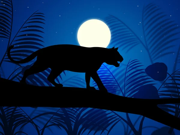पेड़ पर टाइगर जंगली जानवरों और जानवरों को इंगित करता है — स्टॉक फ़ोटो, इमेज