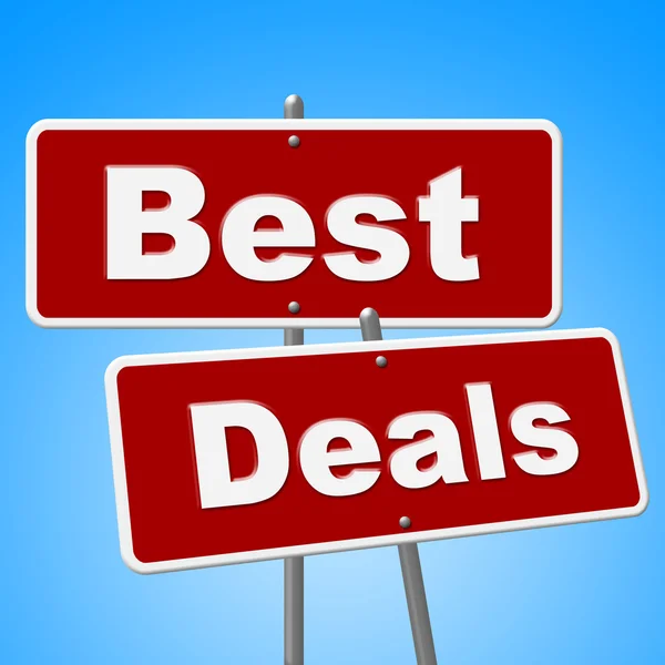 Best Deals Signs Shows Cheap Promotion And Sales — Stock Photo, Image