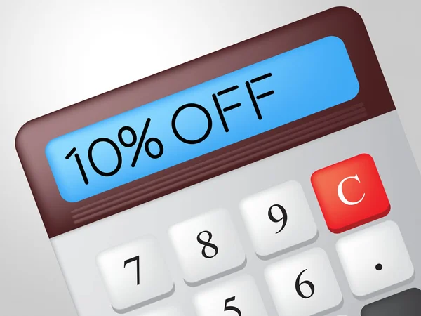Ten Percent Off Indicates Calculate Offer And Sale — Stock Photo, Image